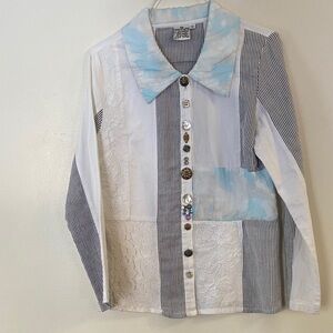 Parsley & Sage Patchwork Button Up Top Size S